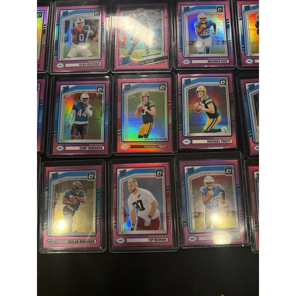 2024 Panini Donruss-Rated Rookie Optic Pink Prizm Rookie Lot 62 Cards